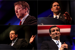 Rand Paul, Marco Rubio, Mike Huckabee and Ted Cruz. - by Gage Skidmore